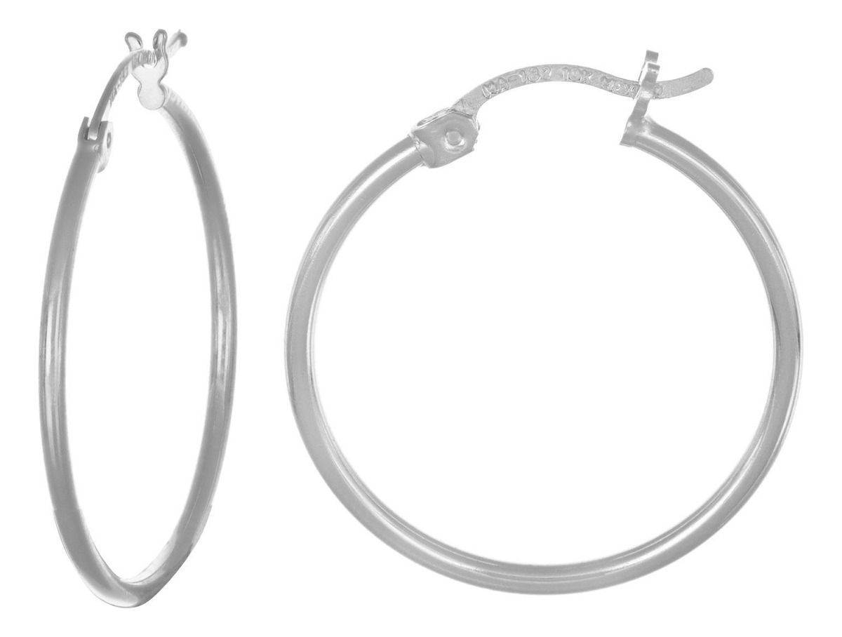 Foto 2 pulgar | Arete Arracada Para Mujer Lisa De Plata Ley 925 20 Mm