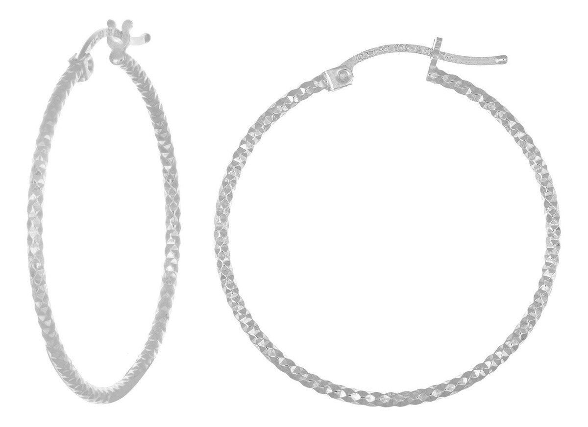 Arete Arracada Diamantado Panal De Plata 925 Para Mujer 25mm $499