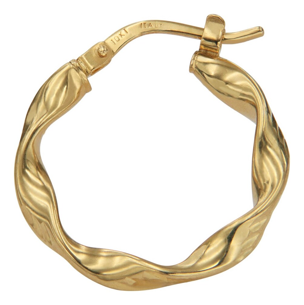 Arracada Diamantada Italiana Torsal De Oro De 14k De 20mm $4,899