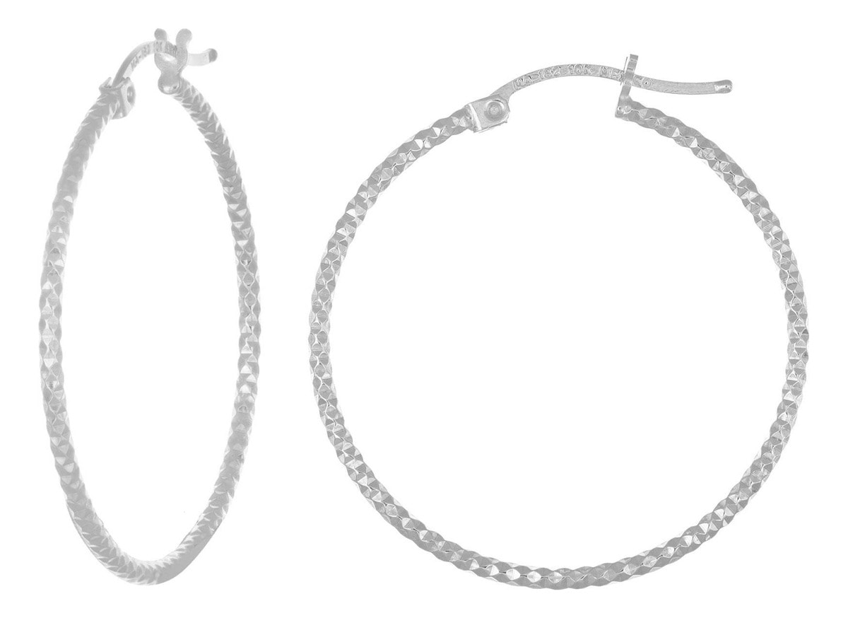 Arete Arracada Diamantada de Plata 925 para Mujer 30mm Panal $499