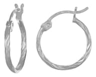 Arete De Plata 925 Para Mujer Con Diamantado Torsal De 15mm