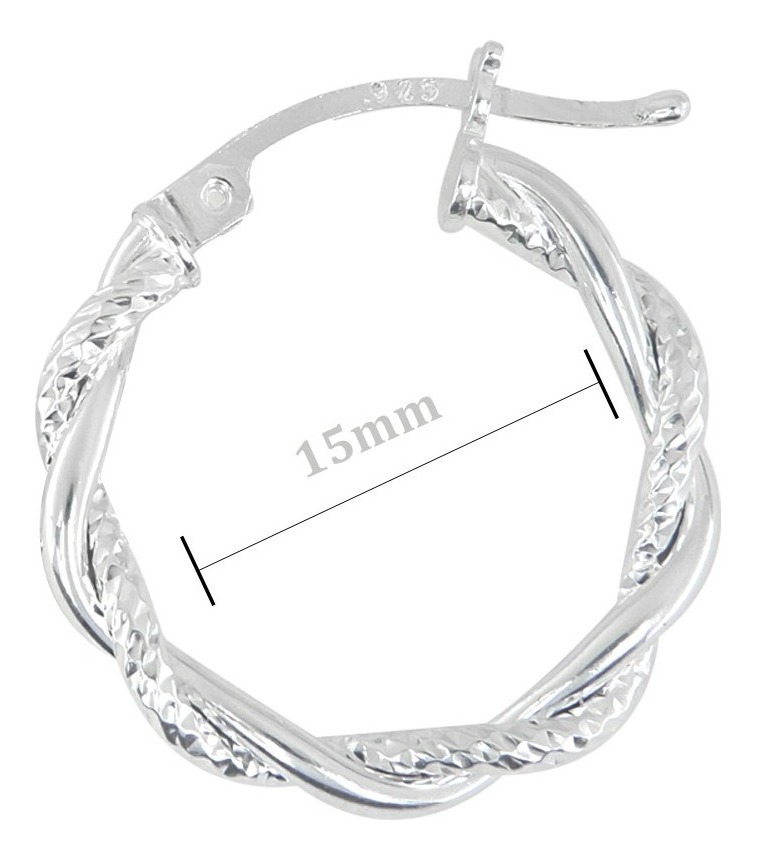 Foto 3 | Arete Arracada Diamantada De Plata Ley 925 Para Mujer