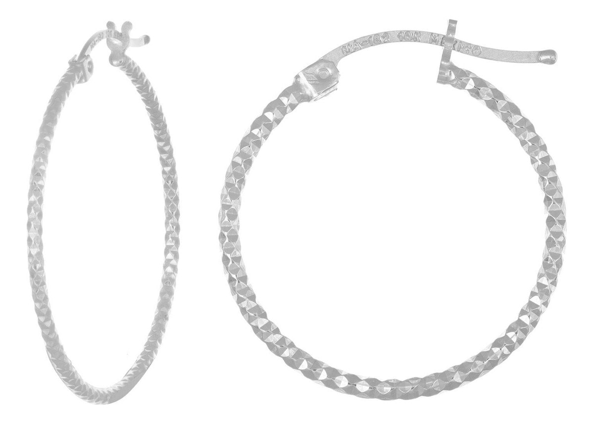 Arete De Plata 925 Para Mujer Con Diamantado Panal De 20mm $499