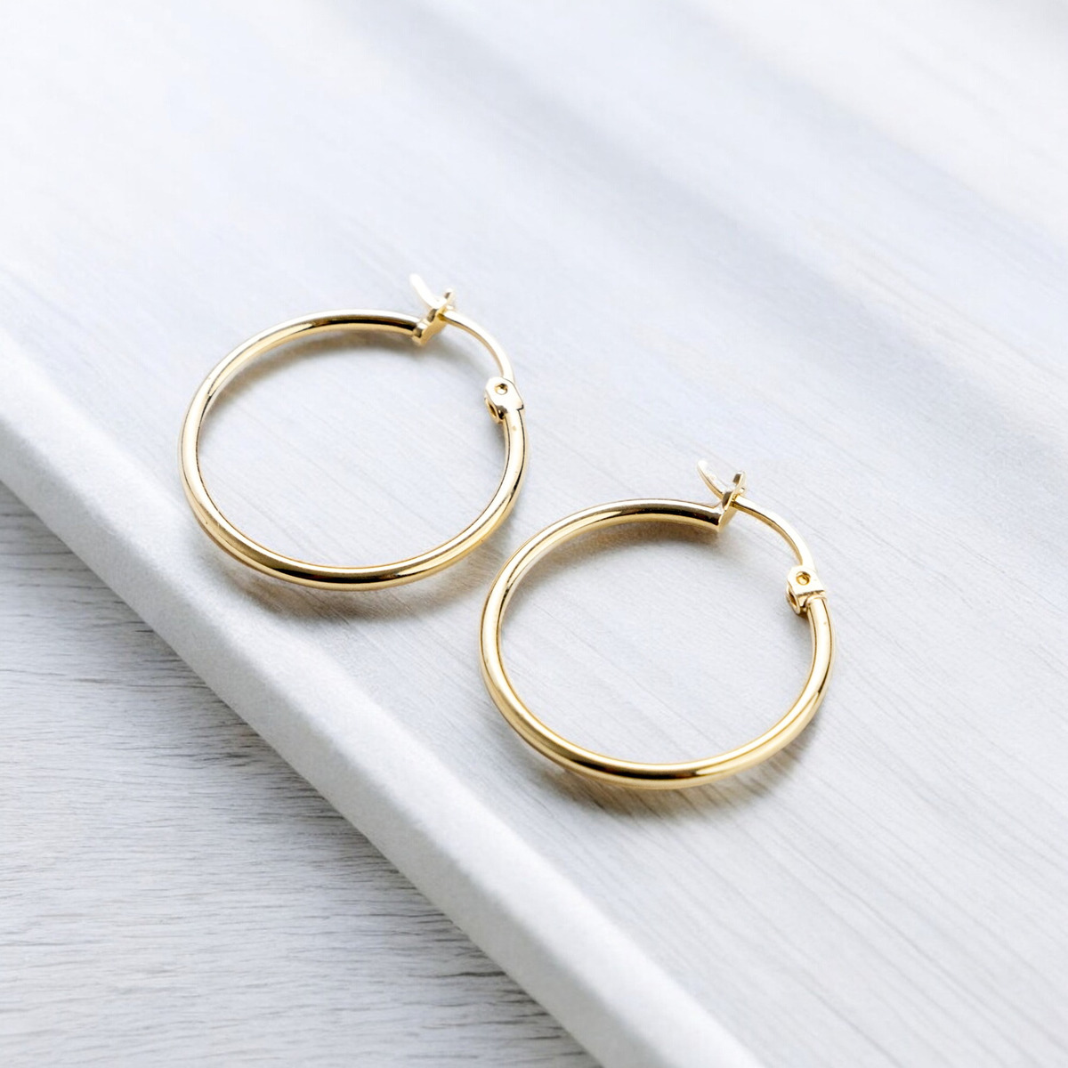 Foto 4 pulgar | Arete Arracada Para Mujer De Oro Puro De 14k Medida 25mm