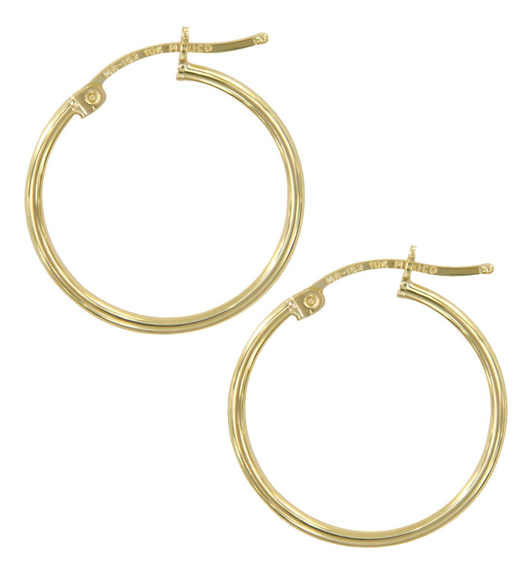 Foto 5 pulgar | Arete Arracada Para Mujer De Oro Puro De 14k Medida 25mm