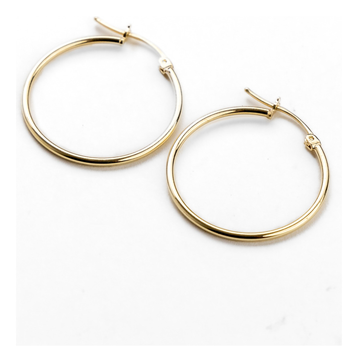 Foto 6 pulgar | Arete Arracada Para Mujer De Oro Puro De 14k Medida 25mm