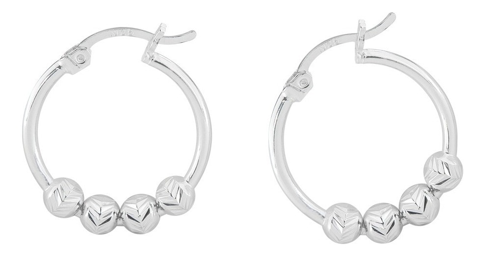 Arete De Plata Ley 925 Para Mujer Con Bola Diamantada $499