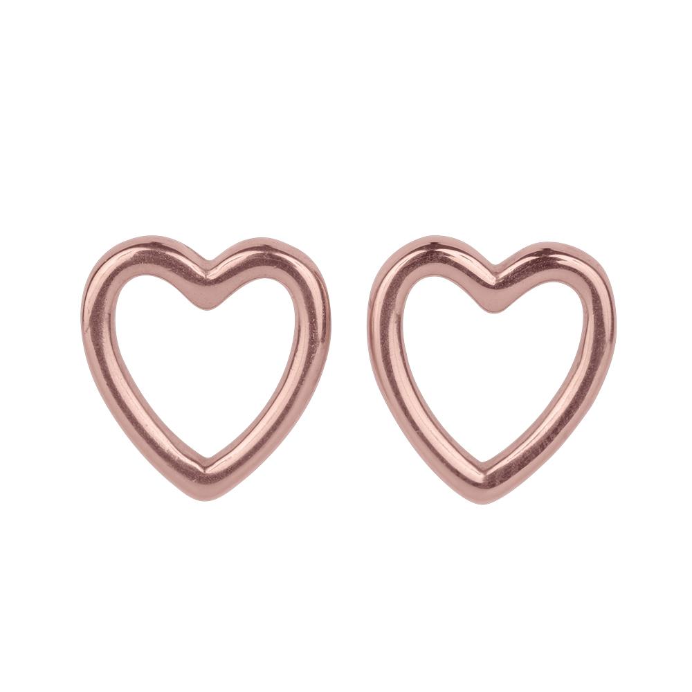 Foto 4 pulgar | Aretes Mujer De Corazón, Acero Inoxidable Con Baño Oro Rosa 14k, Oro 14k O Plata Luckyly, Modelo Elsie