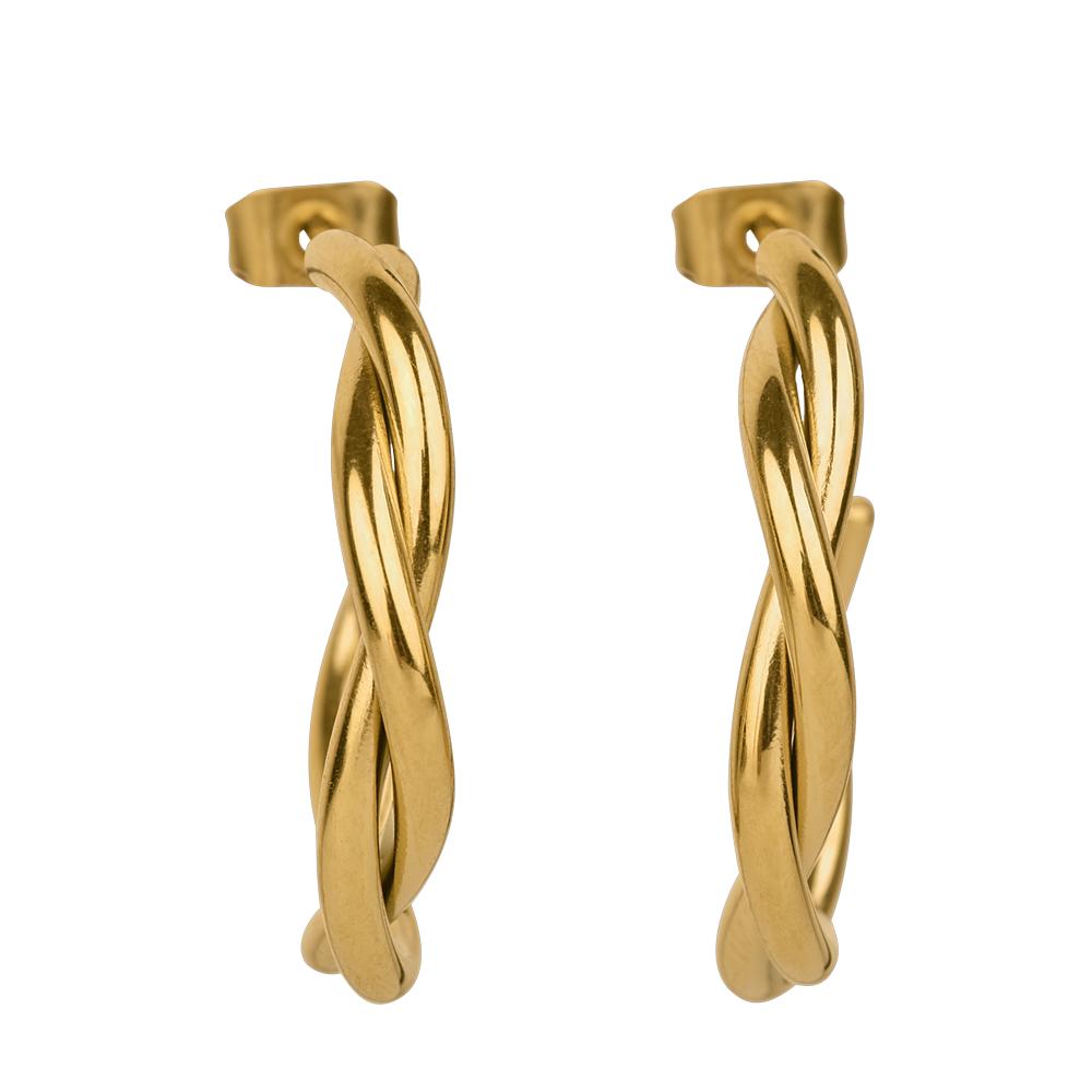 Foto 2 | Aretes Mujer Oro 14k O Plata Tipo Arracadas Luckyly, Acero Inoxidable Baño Oro 14k O Color Plata, Modelo Cami Oro