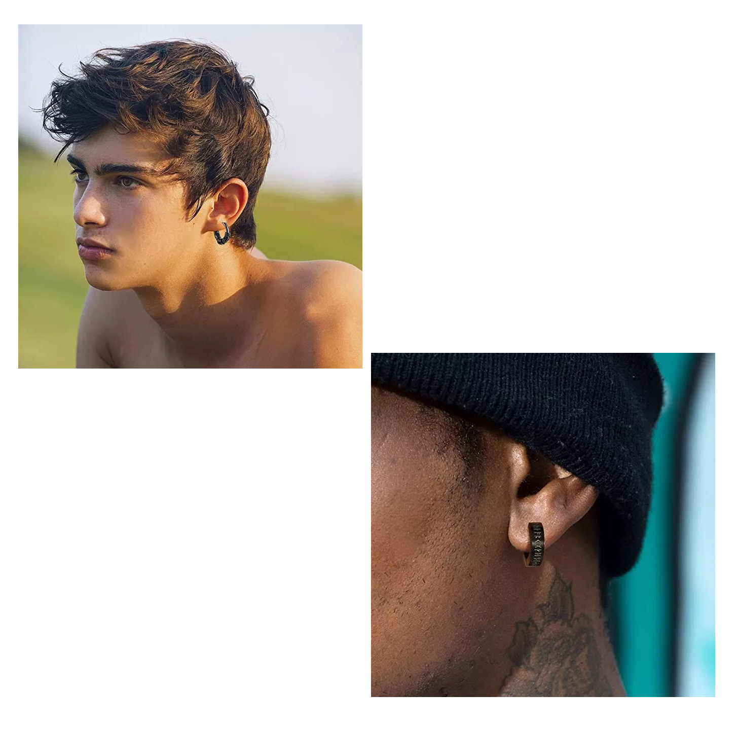 Foto 4 pulgar | Aretes Con Piercing Pendientes Runas Hombre 6 Pares Negro