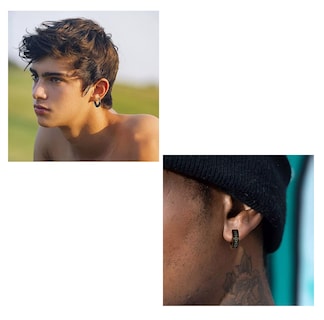 Foto 3 | Aretes Con Piercing Pendientes Runas Hombre 6 Pares Negro
