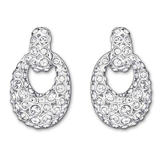 Foto 2 | Pendientes Perforados Swarovski de Acero Inoxidable - Venta Internacional