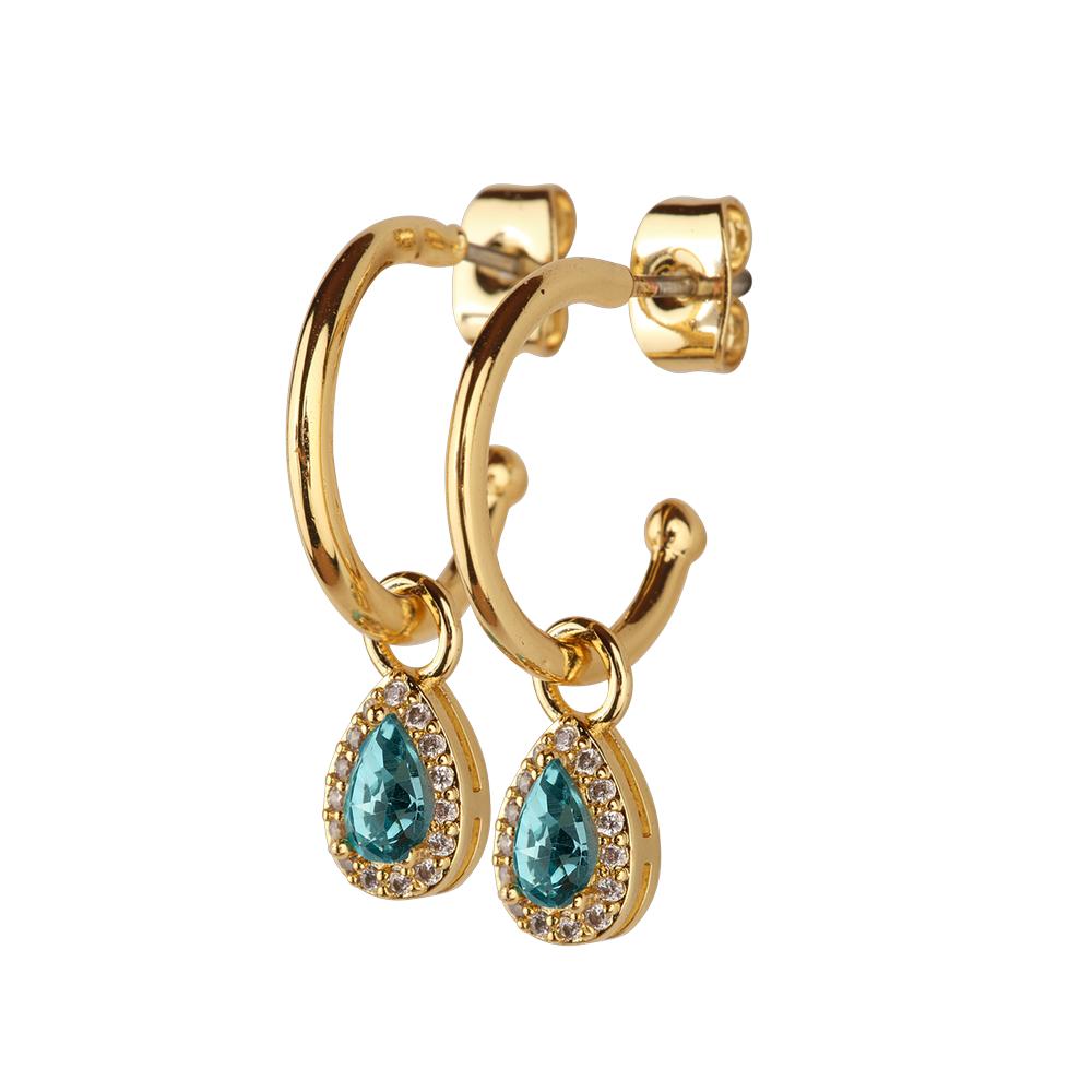 Aretes Mujer Oro 14k Arracadas Zirconia Joyería Fina Luckyly Dory Verde