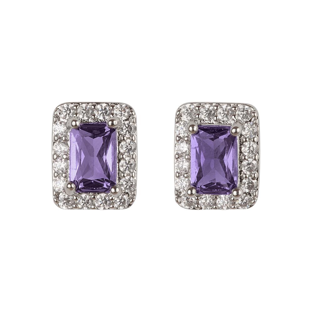 Foto 4 pulgar | Aretes Mujer Oro 14k Plata Zirconias, Regalos Mamá Luckyly Elia Azul
