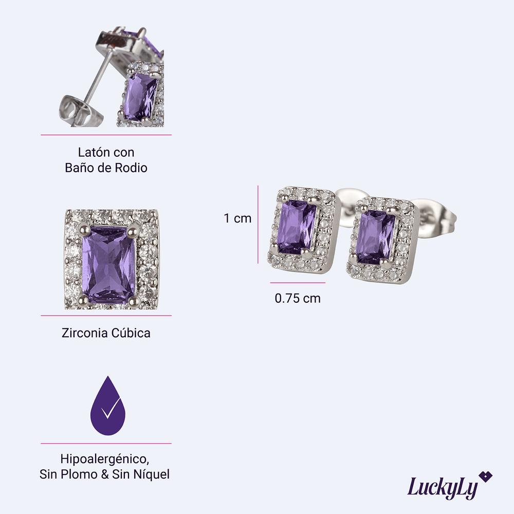 Foto 6 | Aretes Mujer Oro 14k Plata Zirconias, Regalos Mamá Luckyly Elia Azul
