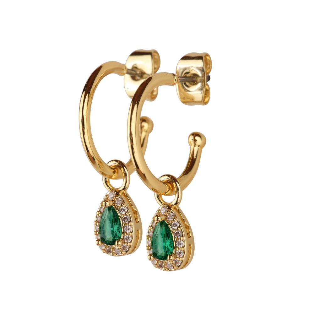 Foto 2 pulgar | Aretes Mujer Oro 14k Arracadas Zirconia Joyería Fina Luckyly Dory Verde