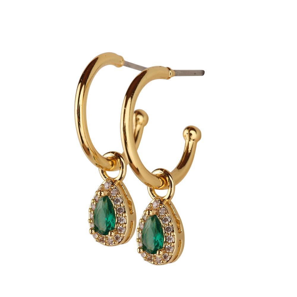 Foto 2 | Aretes Mujer Oro 14k Arracadas Zirconia Joyería Fina Luckyly Dory Verde