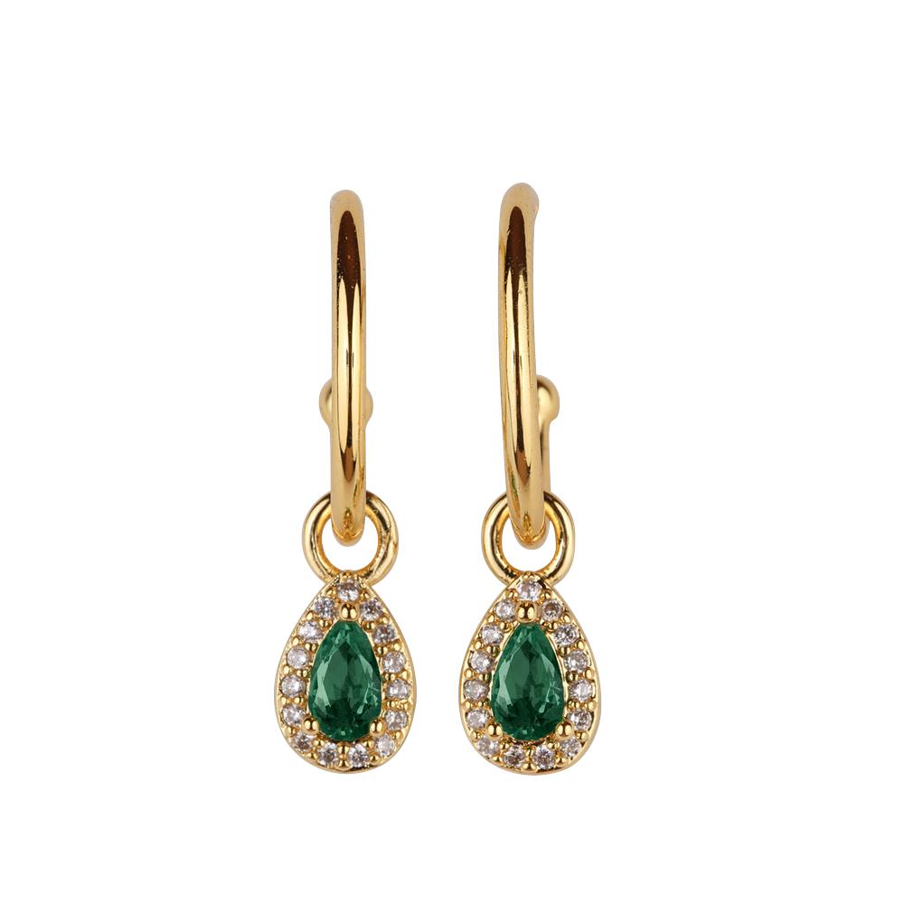 Foto 4 pulgar | Aretes Mujer Oro 14k Arracadas Zirconia Joyería Fina Luckyly Dory Verde