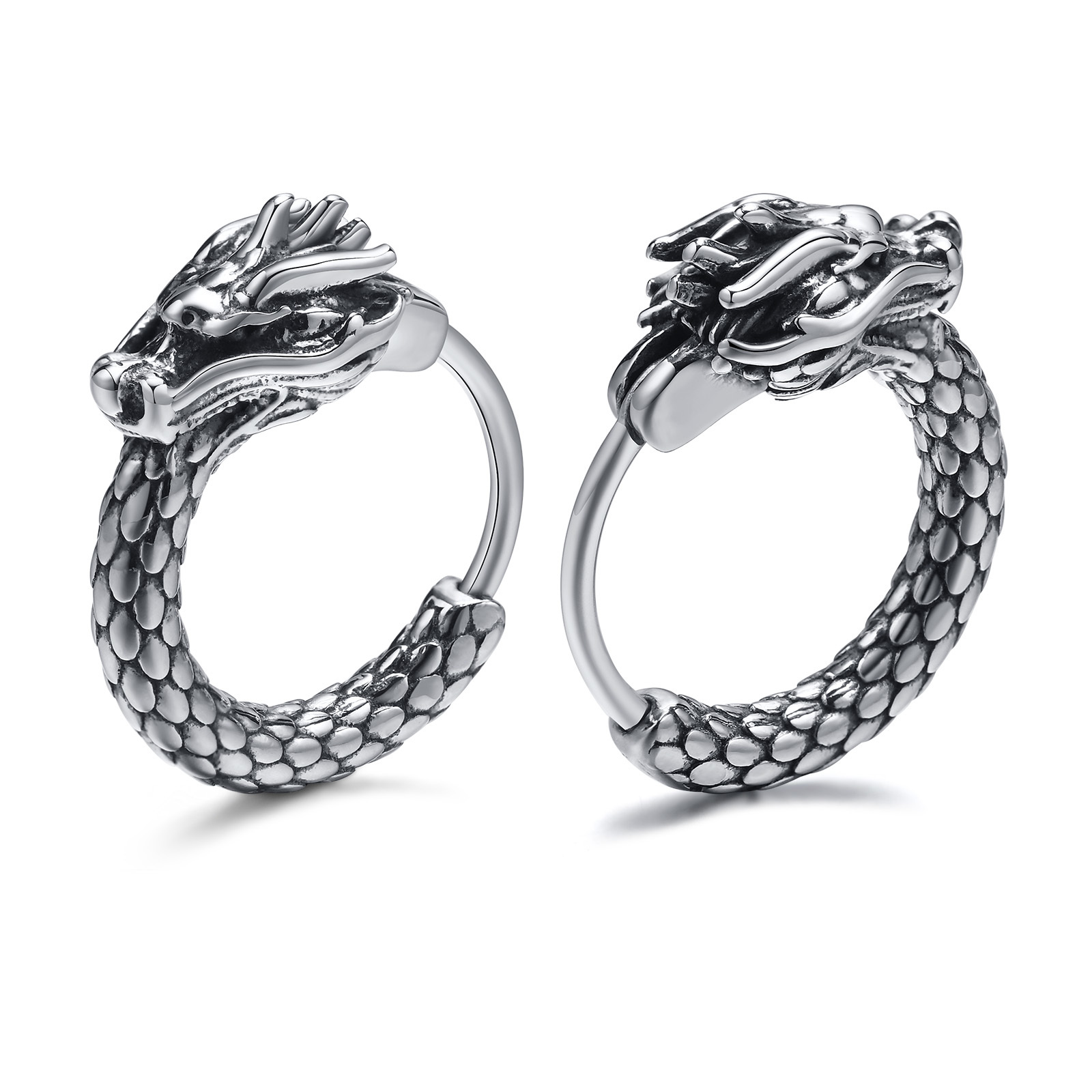 Aretes Chulada, Dragón De Acero Inoxidable Hipoalergénico
