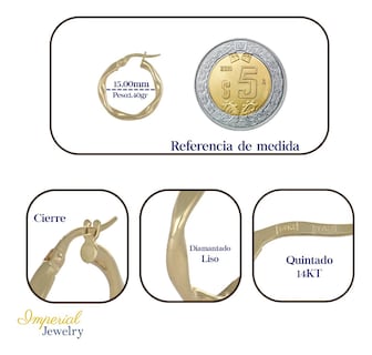 Foto 2 | Arracadas de Oro de 14k para Mujer