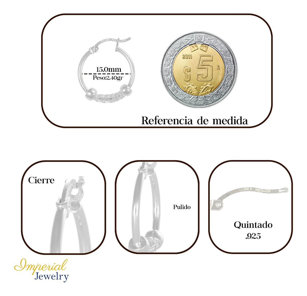 Foto 2 | Arracadas de Plata para Mujer