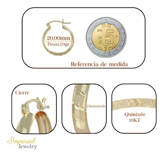 Foto 2 | Arracadas de Oro de 10k para Mujer