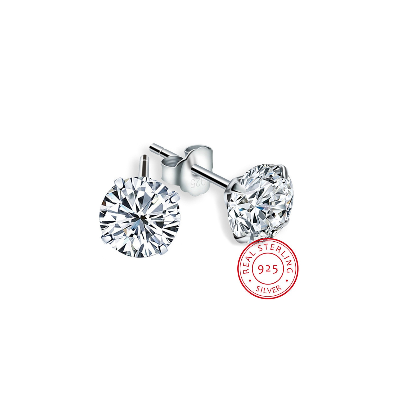 Foto 1 | Pendientes De Plata 925 Con Forma De Tuerca De Cristal Swarovski Austríaco - Venta Internacional.