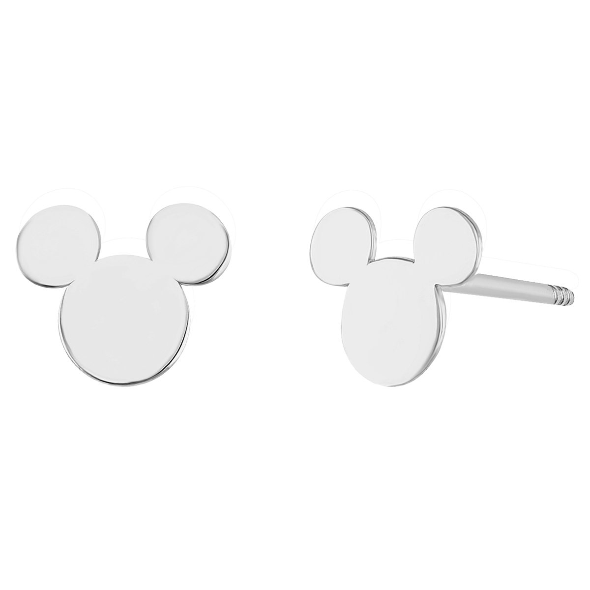 Foto 2 pulgar | Broqueles de Disney Oro Blanco de 10 k Mickey