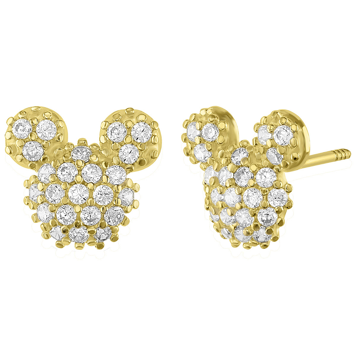 Foto 2 pulgar | Broquel Disney Oro 10k Mickey Piedras