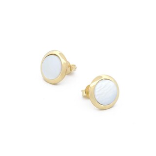 Foto 1 | Aretes Circulo Bisel Abulón 0.8 Cm 10k