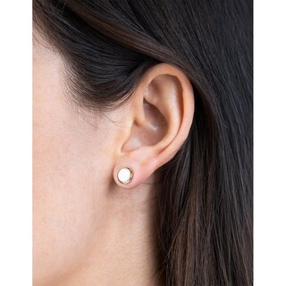 Foto 4 | Aretes Circulo Bisel Abulón 0.8 Cm 10k