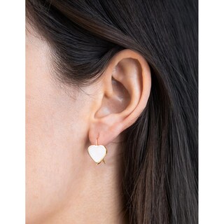 Foto 3 | Aretes Corazón Abulón Oro Sólido 10k