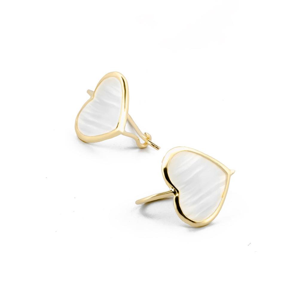 Foto 4 | Aretes Corazón Abulón Oro Sólido 10k