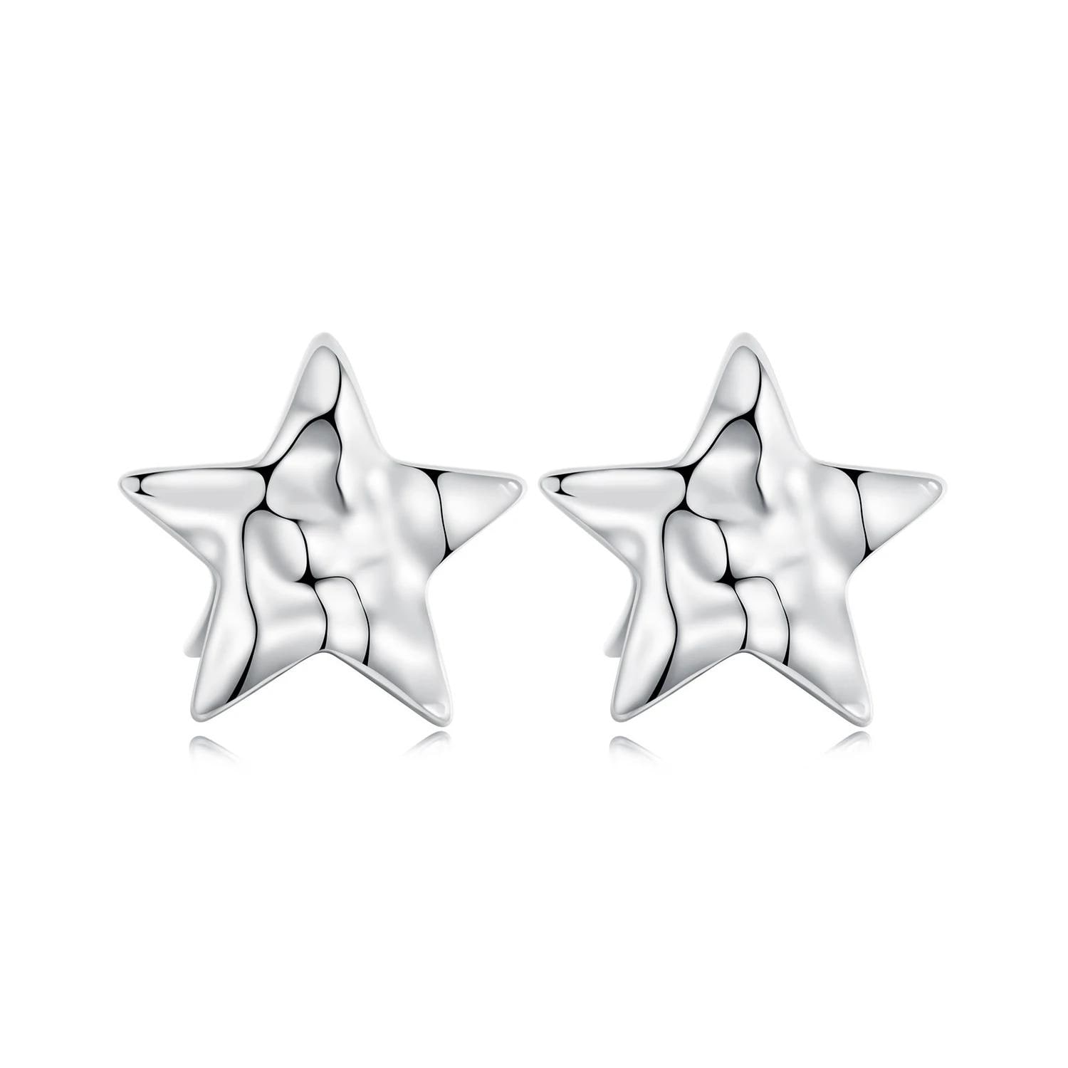 Aretes Estrella De Plata .925 Con Chapa De Platino, Se Pueden Mojar $559