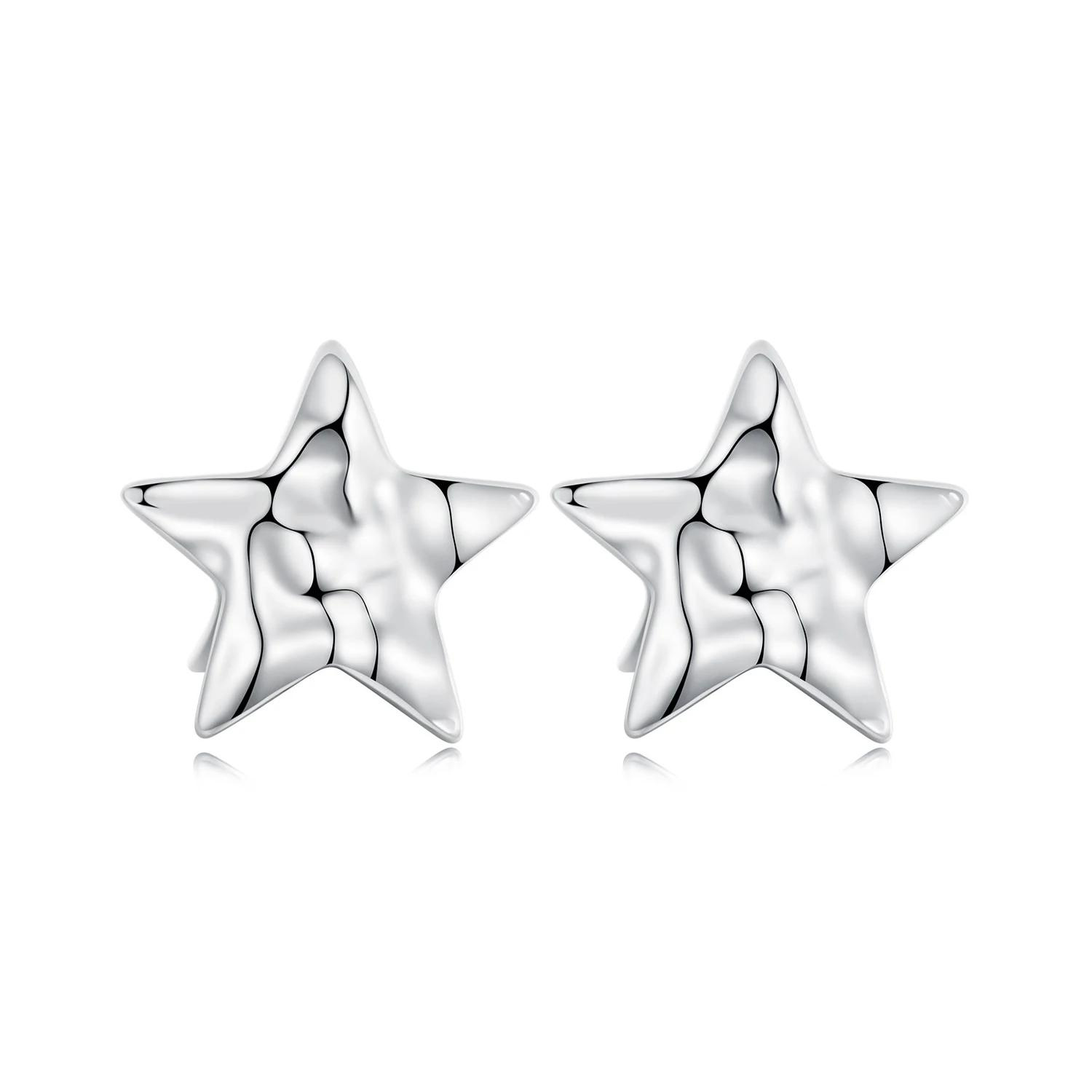Foto 2 pulgar | Aretes Estrella De Plata .925 Con Chapa De Platino, Se Pueden Mojar