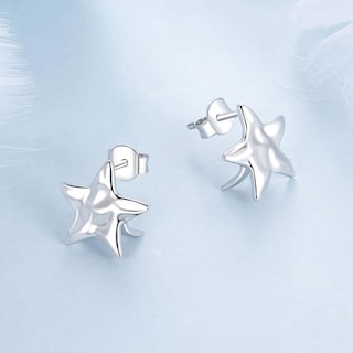 Foto 5 | Aretes Estrella De Plata .925 Con Chapa De Platino, Se Pueden Mojar
