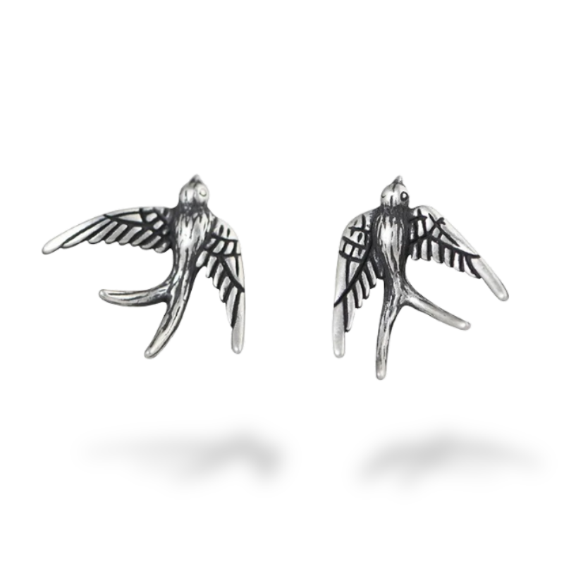 Foto 1 | Aretes Chulada, Golondrinas De Plata .925 Con Chapa De Platino