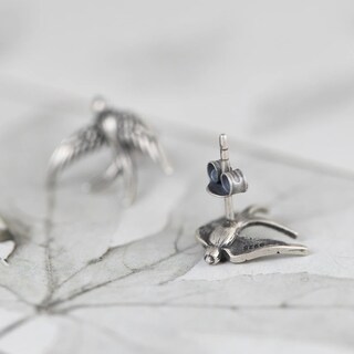 Foto 4 | Aretes Chulada, Golondrinas De Plata .925 Con Chapa De Platino
