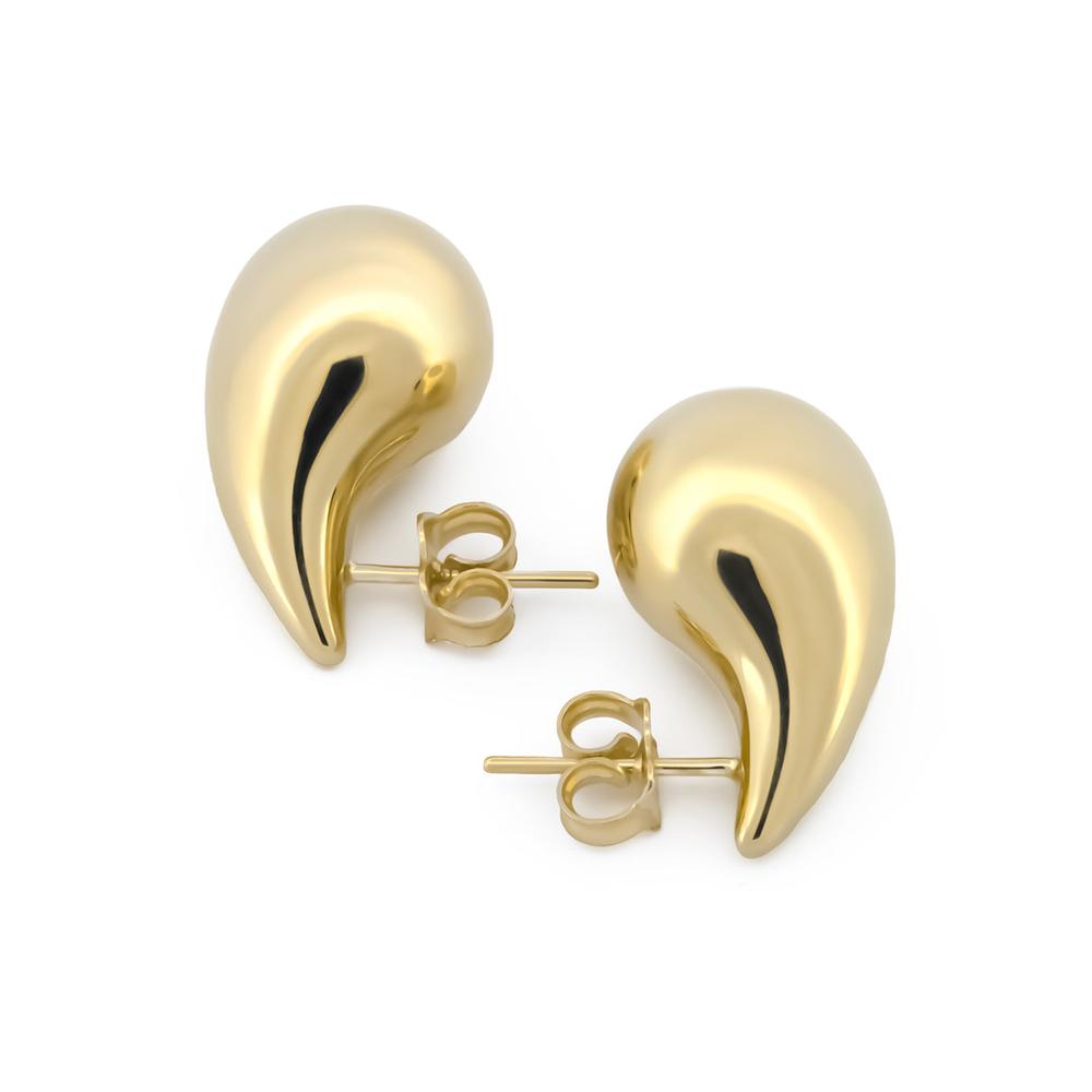 Arete Gota 1.3 Cm Oro Sólido 10k