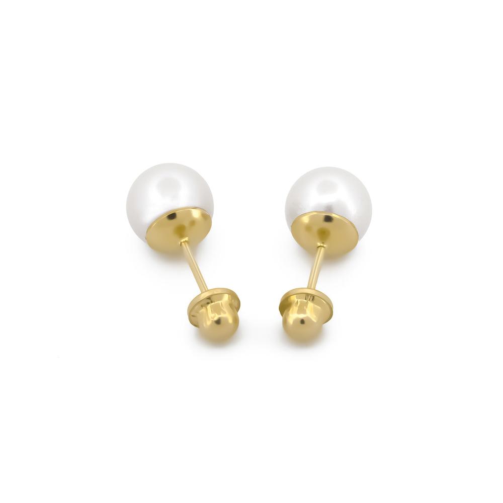 Foto 2 | Broquel Perla Natural Cultivada 0.6 Cm Oro Sólido 14k