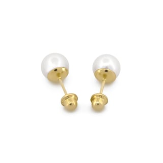 Foto 2 | Broquel Perla Natural Cultivada 0.6 Cm Oro Sólido 14k