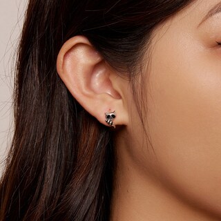 Foto 2 | Aretes Chulada, Mapache De Plata .925 Con Chapa De Platino