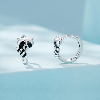 Foto 4 | Aretes Chulada, Mapache De Plata .925 Con Chapa De Platino