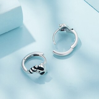 Foto 5 | Aretes Chulada, Mapache De Plata .925 Con Chapa De Platino