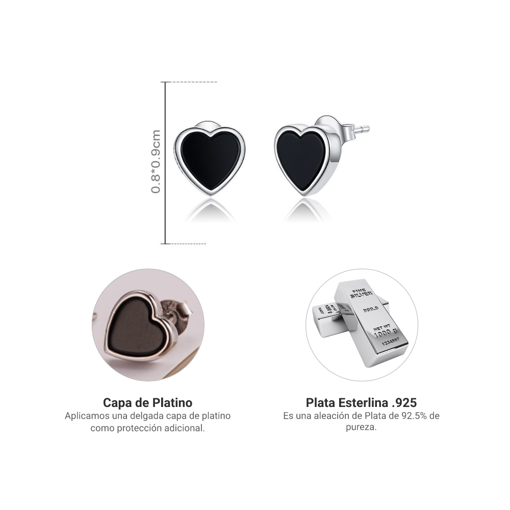 Foto 5 | Aretes Chulada, Corazones De Plata .925 Con Chapa De Platino