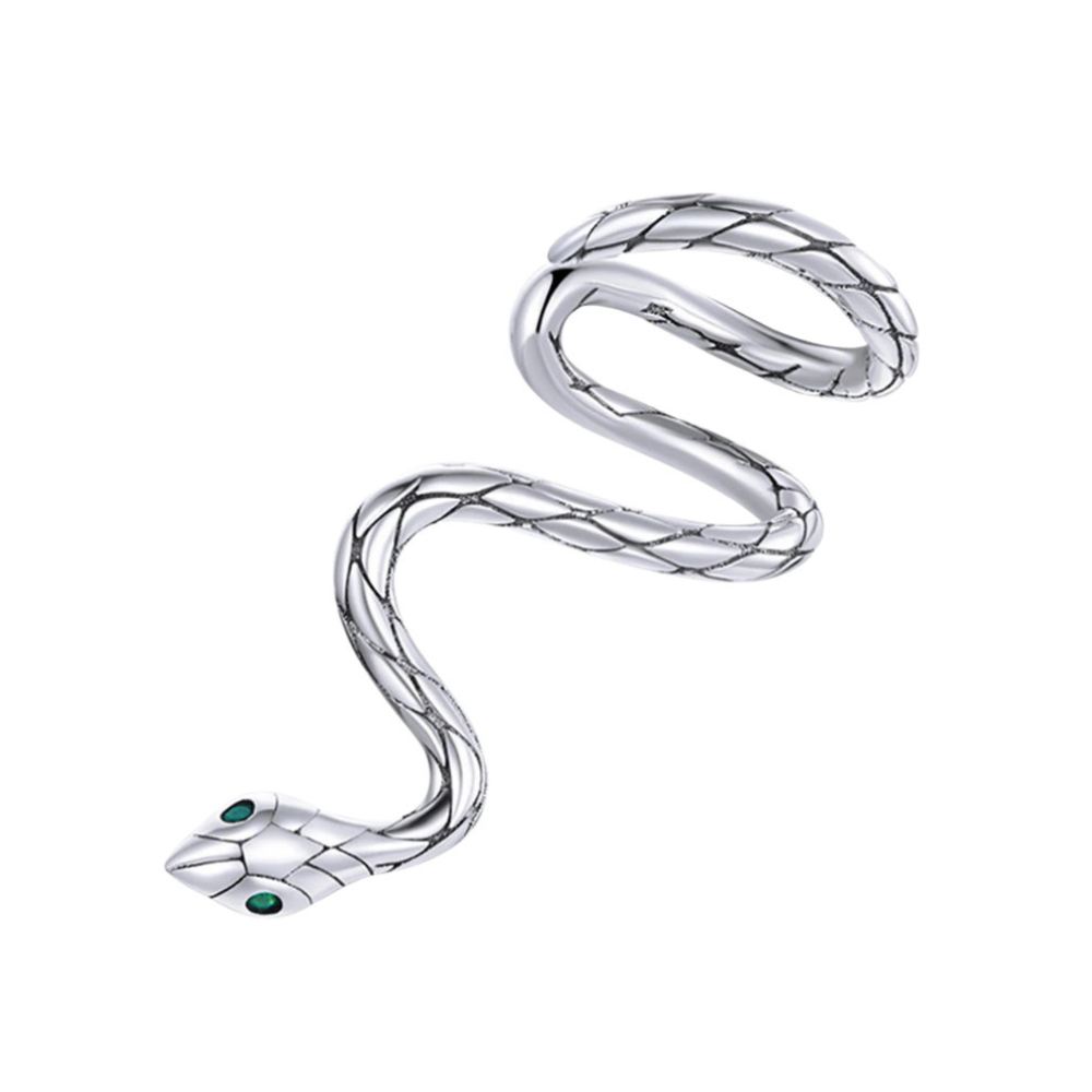 Foto 2 pulgar | Arete Chulara, Serpiente Tipo Huggie De Plata .925 Con Chapa De Platino