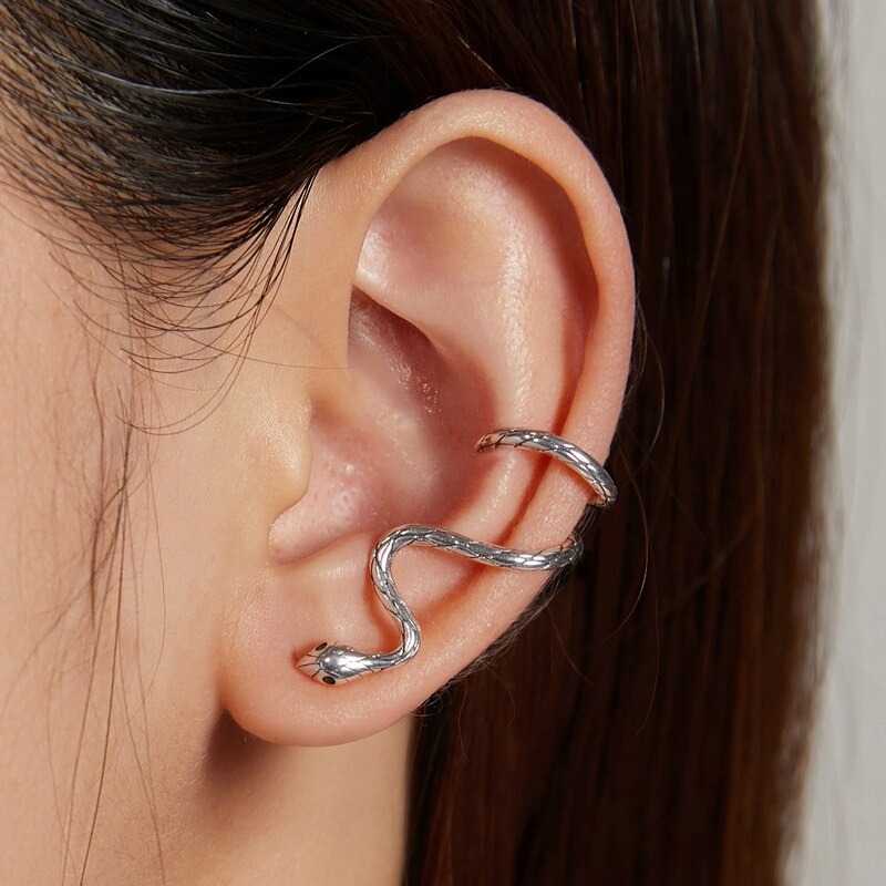 Foto 2 | Arete Chulara, Serpiente Tipo Huggie De Plata .925 Con Chapa De Platino