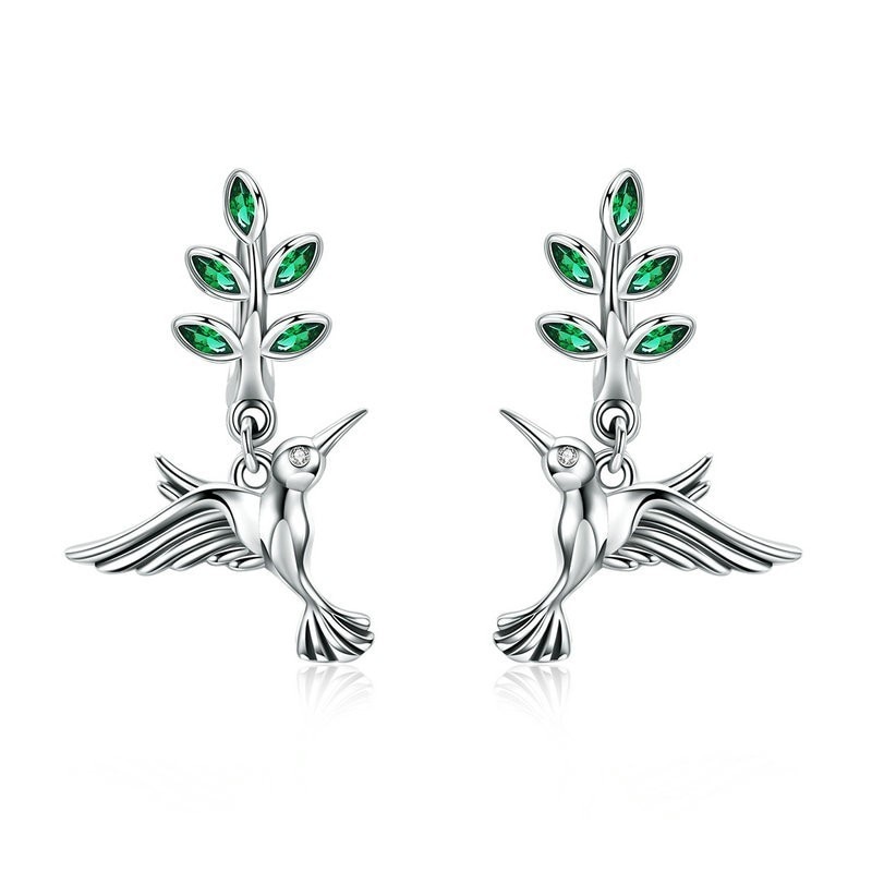 Foto 1 | Aretes Chualda, Colibries De Plata .925 Con Chapa De Platino, Se Pueden Mojar