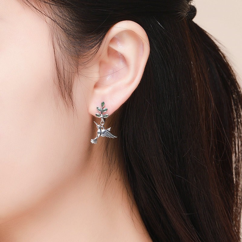 Foto 3 pulgar | Aretes Chualda, Colibries De Plata .925 Con Chapa De Platino, Se Pueden Mojar