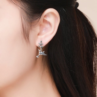 Foto 2 | Aretes Chualda, Colibries De Plata .925 Con Chapa De Platino, Se Pueden Mojar